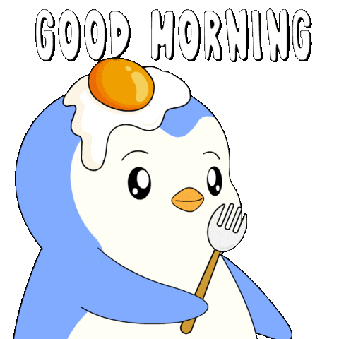 Hungry Good Morning Sticker by Pudgy Penguins
