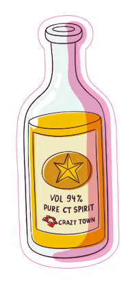 bottle crazy town jallu Sticker