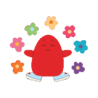 SupergaSingapore happy flowers peace meditate Sticker