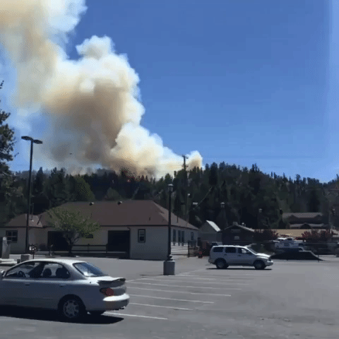 Thick Smoke Billows From Big Bear Brush Fire