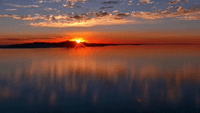 Picturesque Sunset Turns Sky Orange Over Utah's Great Salt Lake
