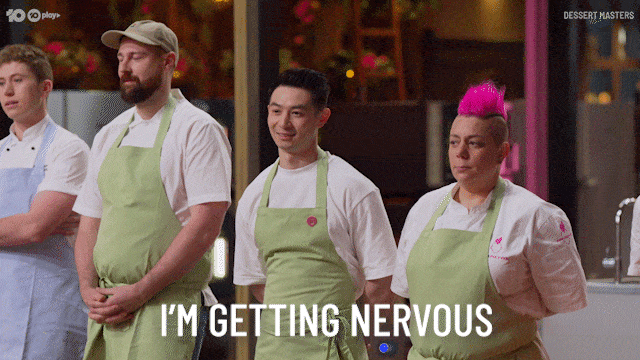 Nervous Dessert GIF by MasterChefAU