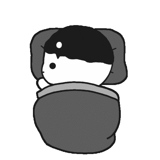 Midnight_ly giphyupload black black and white tired Sticker