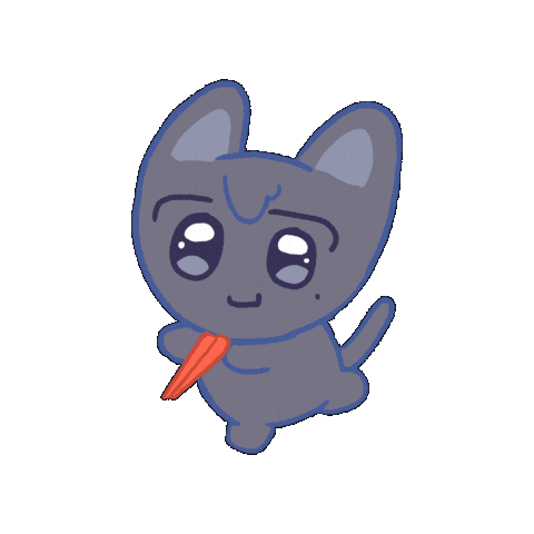 Hungry Black Cat Sticker