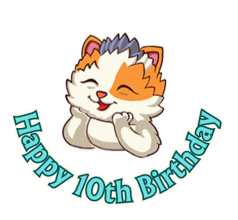 10 Years Cat Sticker by MYTONA