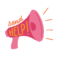 Megaphone Help Sticker