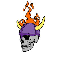 achmadefch fire skull dead lit Sticker