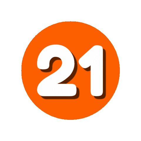 Orange Number Sticker