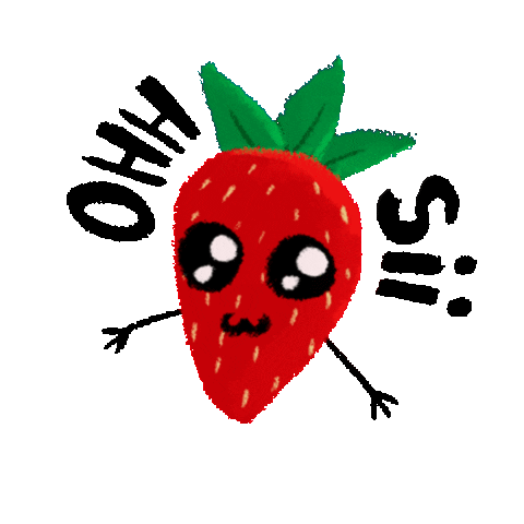 GiNart happy kawaii strawberry tierno Sticker