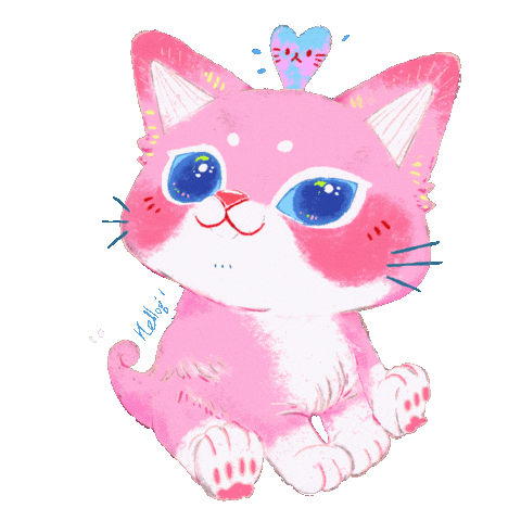 Pink Cat Sticker