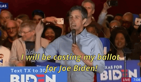Joe Biden Beto Orourke GIF by Election 2020