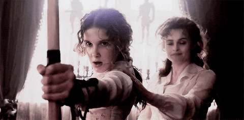 giphyupload netflix millie bobby brown helena bonham carter enola holmes GIF