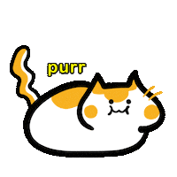 Cat Purr Sticker by Poku Meow