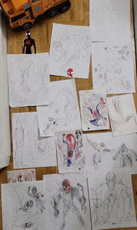 Spiderman Kids Drawing GIF