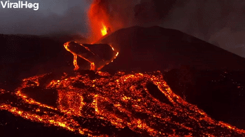 Lava Flows From La Palma Volcano
