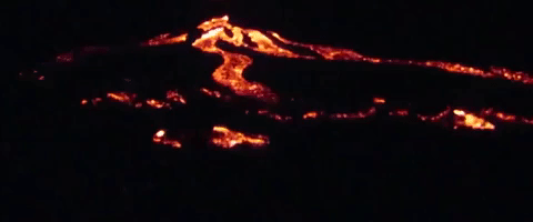 Lava Flows Illuminate La Palma Overnight
