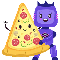 Pizza Robot Sticker by 482.solutions