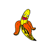 brainfkr face tongue banana goofy Sticker
