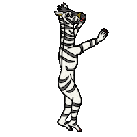 Dancing Zebra Japanese Dance Sticker