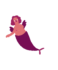 dinasimonenko pink angel dancer mermaid Sticker