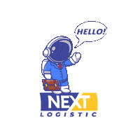 Astronaut Hello Sticker by nextlogistic