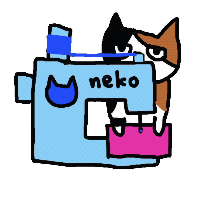 Sewing Machine Cat Sticker