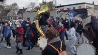 Crowd Dances with Band at George Floyd Memorial 