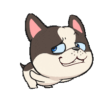 Happy French Bulldog Sticker by UpStudiosWorld