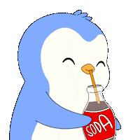 Penguin Drinking Sticker by Pudgy Penguins