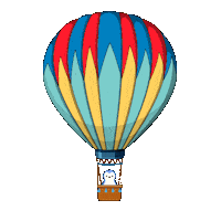 Flying Hot Air Balloon Sticker by Pudgy Penguins