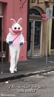 Lonely Easter Bunny Sings in French Quarter