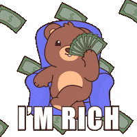 Im Rich Teddy Bear Sticker by BEARISH
