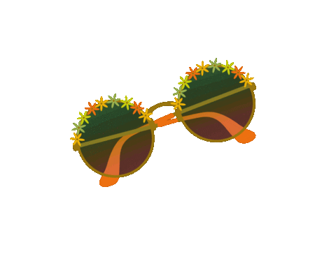 JeaneticEngineer retro sunglasses groovy hippie glasses Sticker