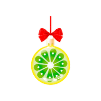 Lime Christmas Ornament Sticker