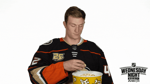 josh manson popcorn GIF by NHL on NBC Sports