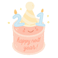 New Year Cake Sticker