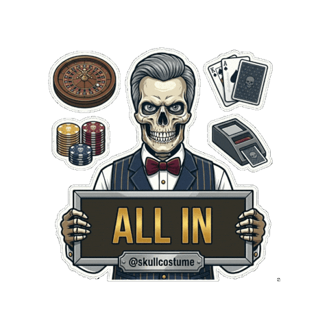 All In Skull Sticker