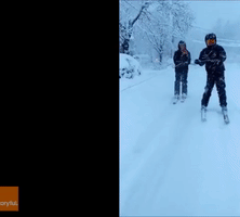Rutgers Students Turn Severe Weather Into Winter Sport by Skiing Through the Streets