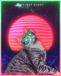 ImagiNah cat aesthetic butterfly vaporwave GIF