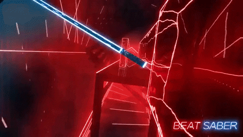BeatSaber giphyupload vr virtualreality beat saber GIF