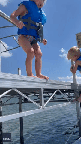 Brave Little Girl Conquers Fear With Leap Into South Dakota Lake