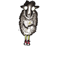 Red Shoes Sheep Sticker
