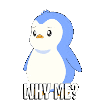 Sad Why Me Sticker by Pudgy Penguins