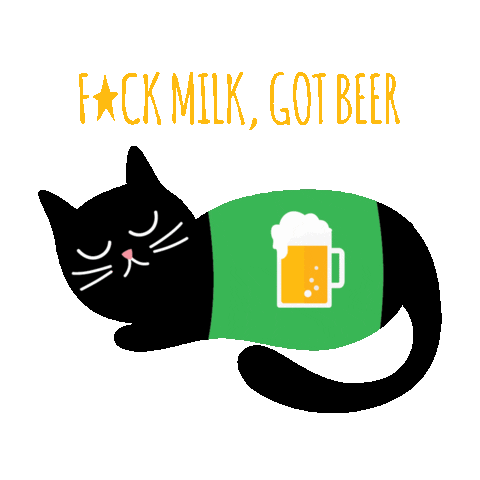 Cat Beer Sticker by ontis image agency