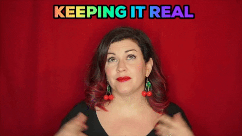christinegritmon giphygifmaker red real keep it real GIF