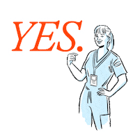 Nurse Yes Sticker by Nomad Health