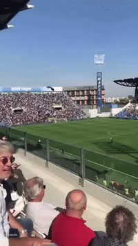 Italian Soccer Game Interrupted as Man Parachutes Onto Field
