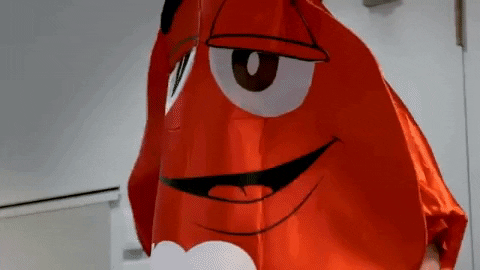 surprised m&m GIF by Man Of The People with Pat Tomasulo