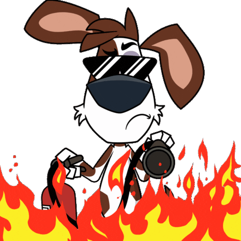 On Fire Burn Sticker by VeeFriends