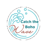 boho_waves beach style waves boho Sticker